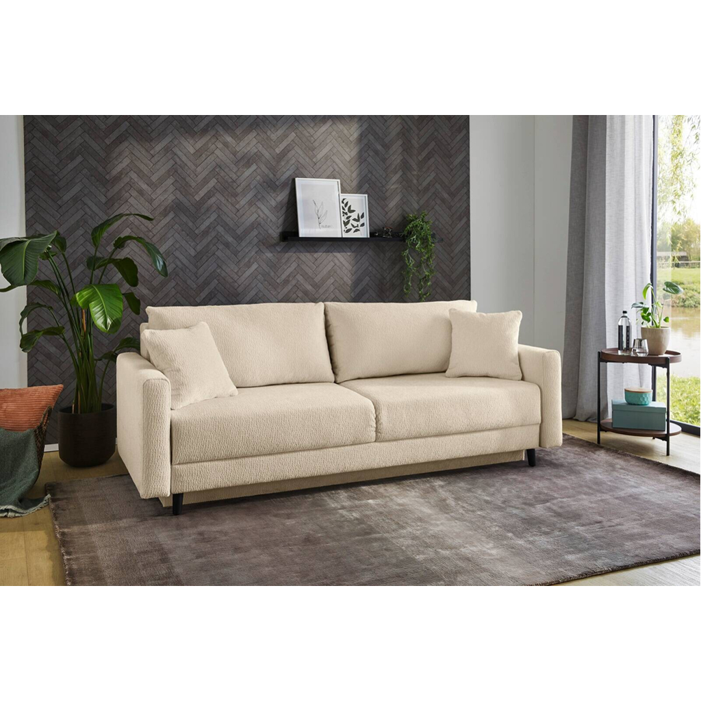 POCO Schlafsofa beige Polyester B/H/T: ca. 217x86x94 cm