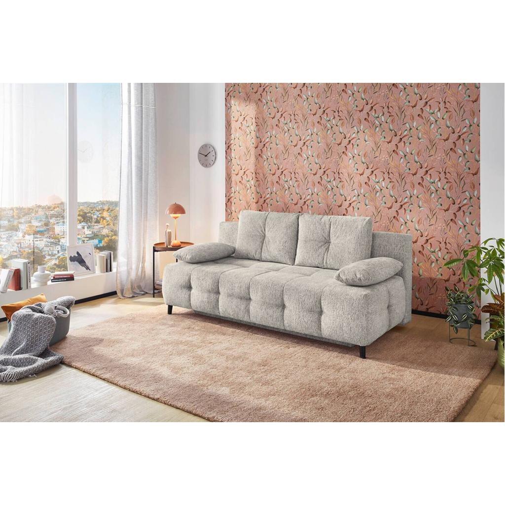 POCO Schlafsofa hellgrau Microfaser B/H/T: ca. 207x93x104 cm