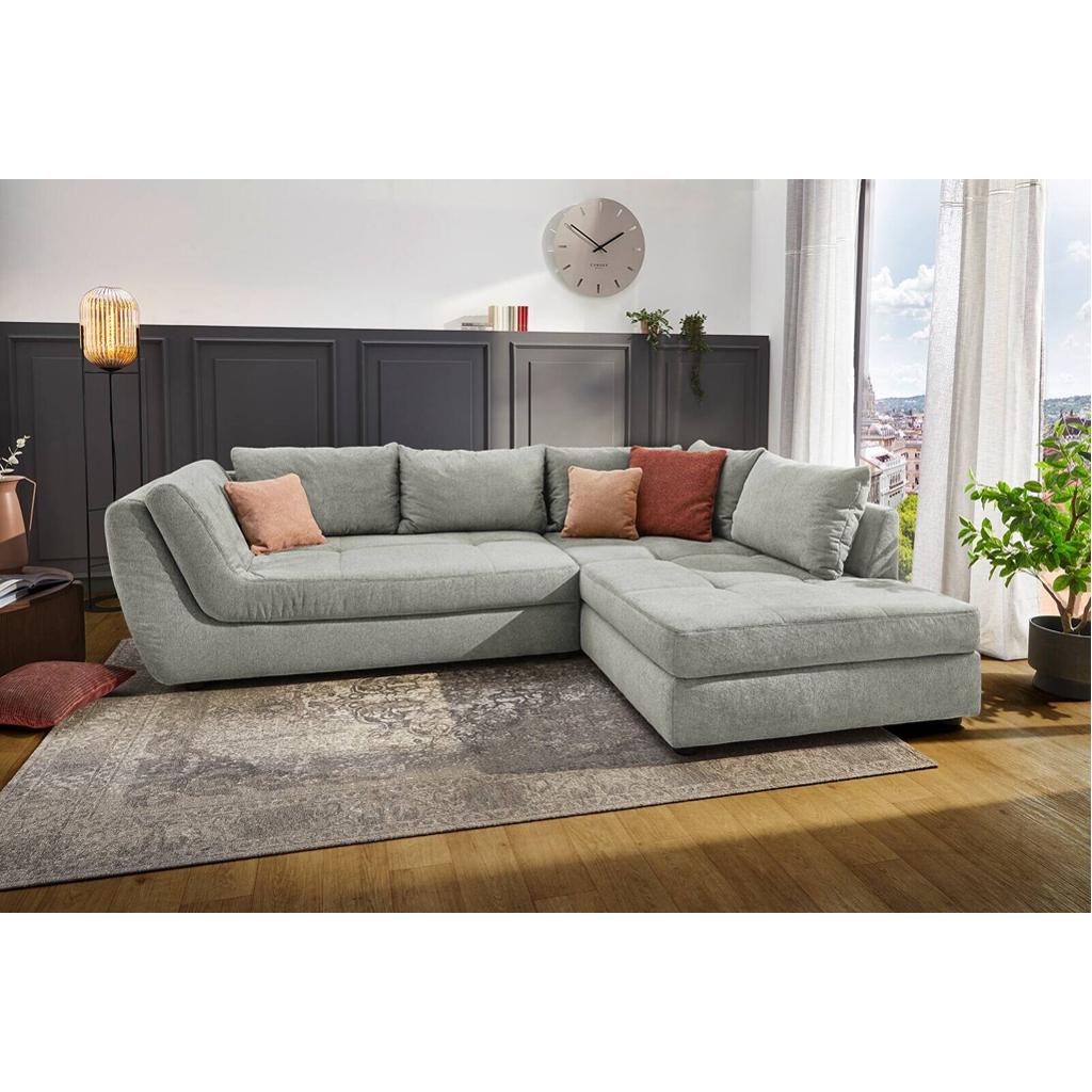 POCO Ecksofa grau Microfaser B/H/T: ca. 321x92x219 cm
