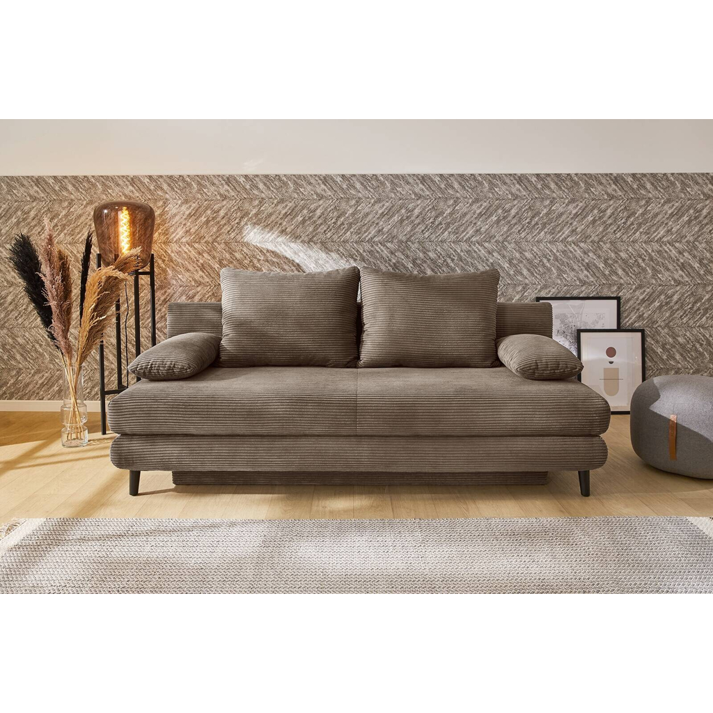 POCO Schlafsofa taupe Microfaser B/H/T: ca. 202x74x99 cm