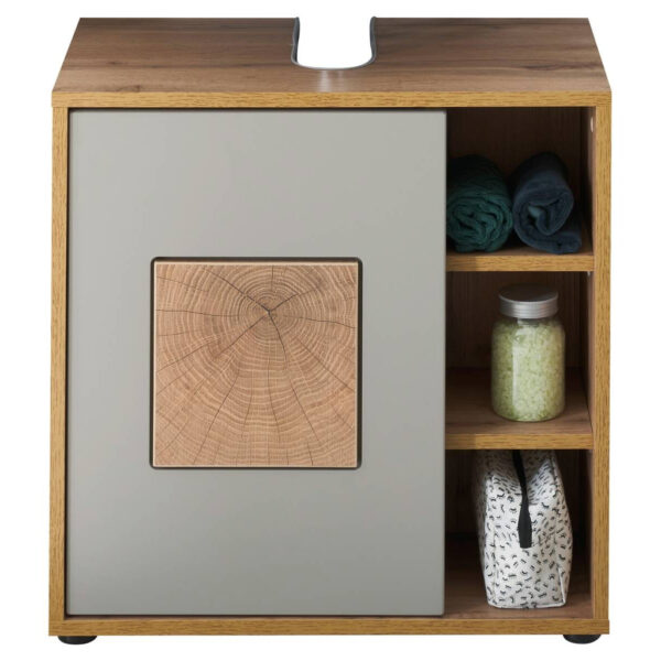 Waschbeckenunterschrank Greece
Wildeiche Nachbildung grau B/H/T: ca. 60x60x35 cm