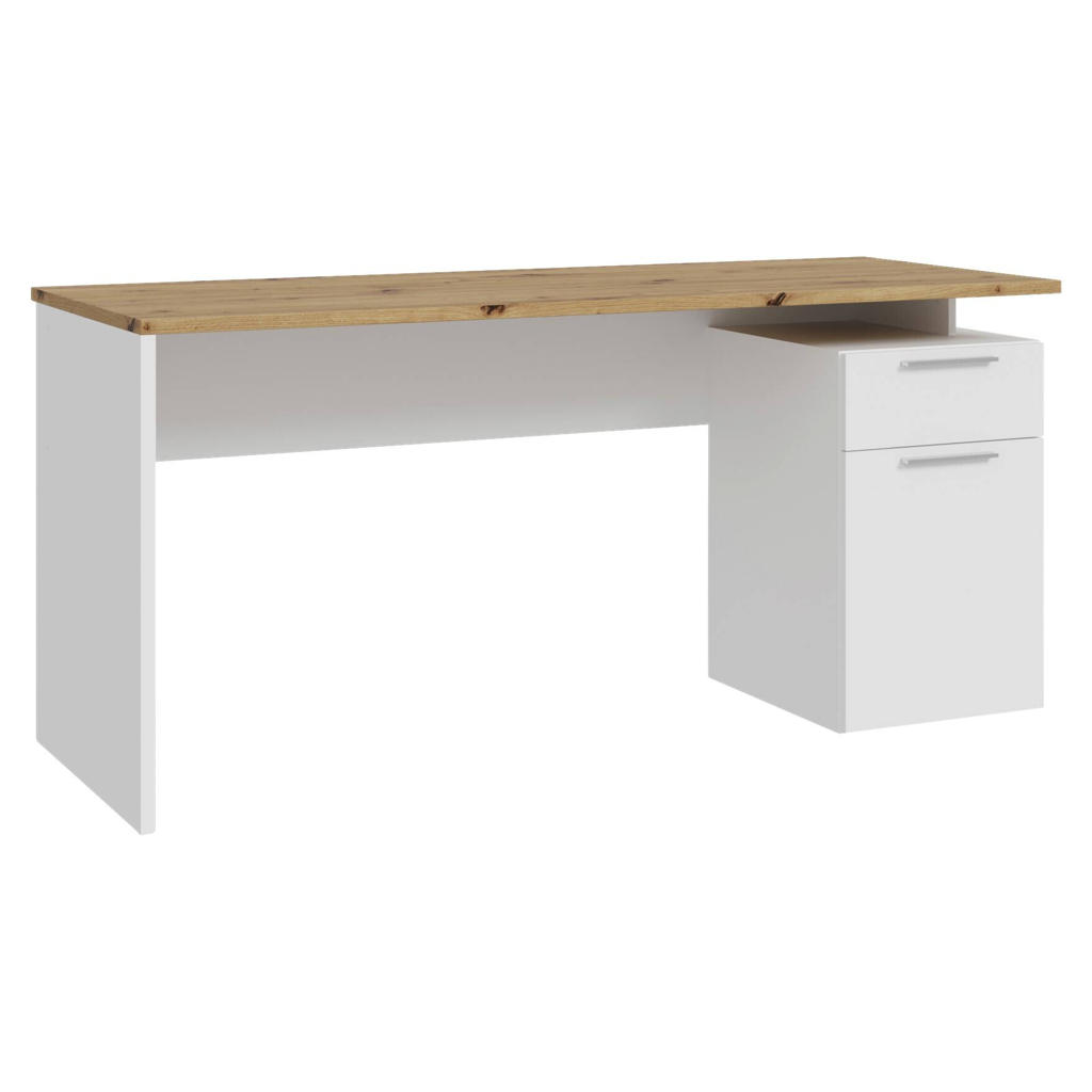POCO Schreibtisch weiß Eiche Artisan Nachbildung B/H/T: ca. 160x74x60 cm