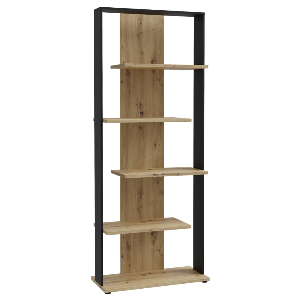 POCO Regal Eiche Artisan Nachbildung schwarz B/H/T: ca. 80x198x35 cm