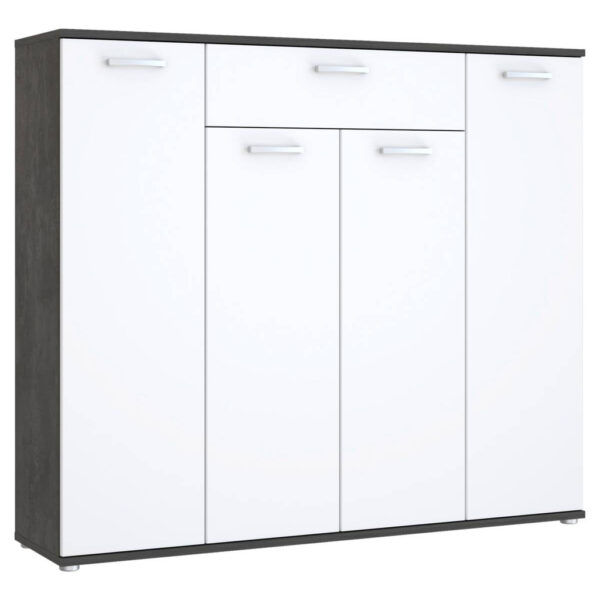 POCO Kommode Beton dunkel Optik weiß B/H/T: ca. 139x121x35 cm
