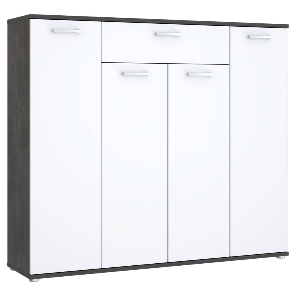 POCO Kommode Beton dunkel Optik weiß B/H/T: ca. 139x121x35 cm