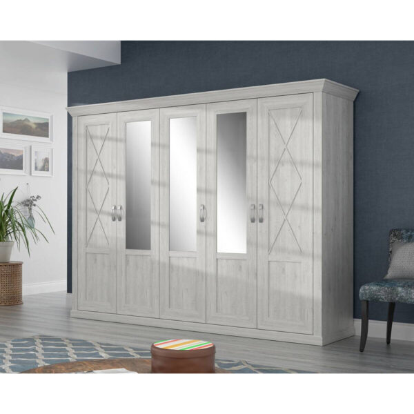 POCO Kleiderschrank weiß Pinie Nachbildung B/H/T: ca. 268,3x205,8x62,6 cm