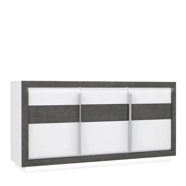 POCO Sideboard weiß Hochglanz Beton dunkel Optik B/H/T: ca. 193x98x53 cm