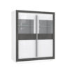 POCO Highboard weiß Hochglanz Beton dunkel Optik B/H/T: ca. 133x162x53 cm