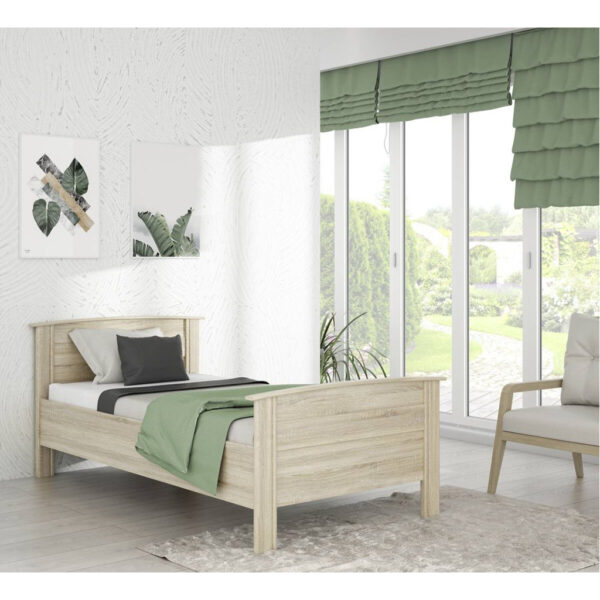 POCO Komfortbett Eiche Sonoma Nachbildung weiß B/H/T: ca. 115x89,5x203 cm Liegefläche B/L: ca. 100x200 cm POCO Komfortbett Eiche Sonoma Nachbildung weiß B/H/T: ca. 115x89,5x203 cm Liegefläche B/L: ca. 100x200 cm