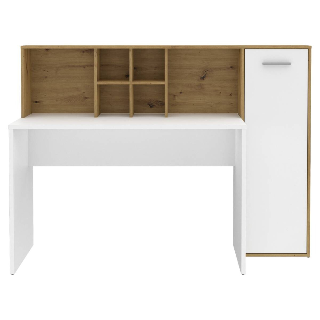 POCO Schreibtisch weiß Eiche Artisan Nachbildung B/H/T: ca. 158x116x66 cm