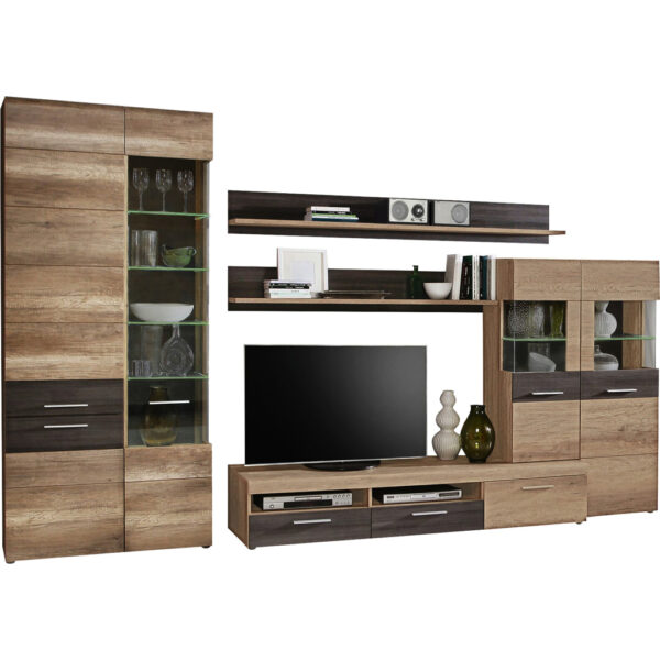 Wohnwand 
Eiche Antik Nachbildung Touchwood Nachbildung B/H/T: ca. 320x207x52 cm