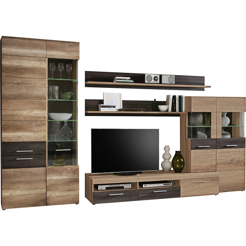 Wohnwand 
Eiche Antik Nachbildung Touchwood Nachbildung B/H/T: ca. 320x207x52 cm