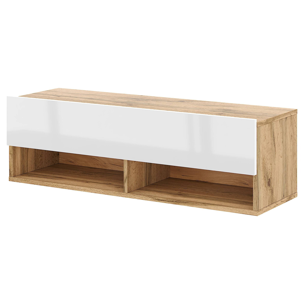 WIPMEB TV-Lowboard TV LOWBOARD DERBY 100 Eiche Wotan Nachbildung weiß glänzend B/H/T: ca. 100x32,5x31,5 cm