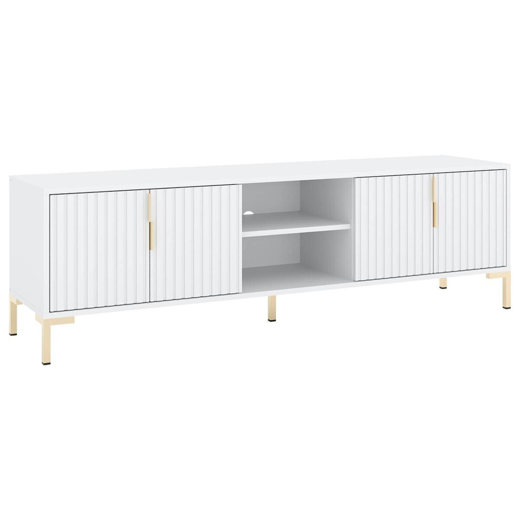 WIPMEB TV-Lowboard FLINN weiß matt gold Optik B/H/T: ca. 195x50x40 cm