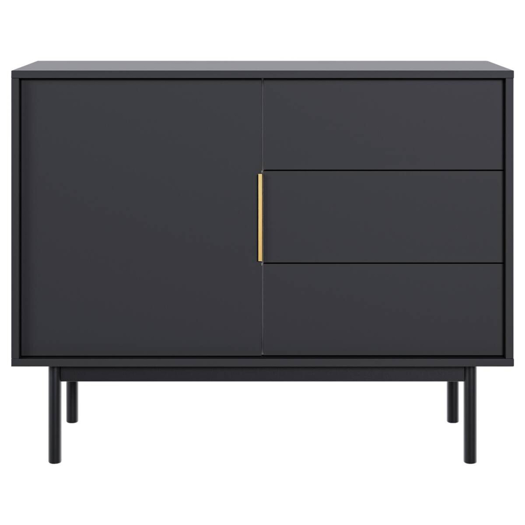 WIPMEB Kommode VIVA schwarz B/H/T: ca. 104x82x39 cm