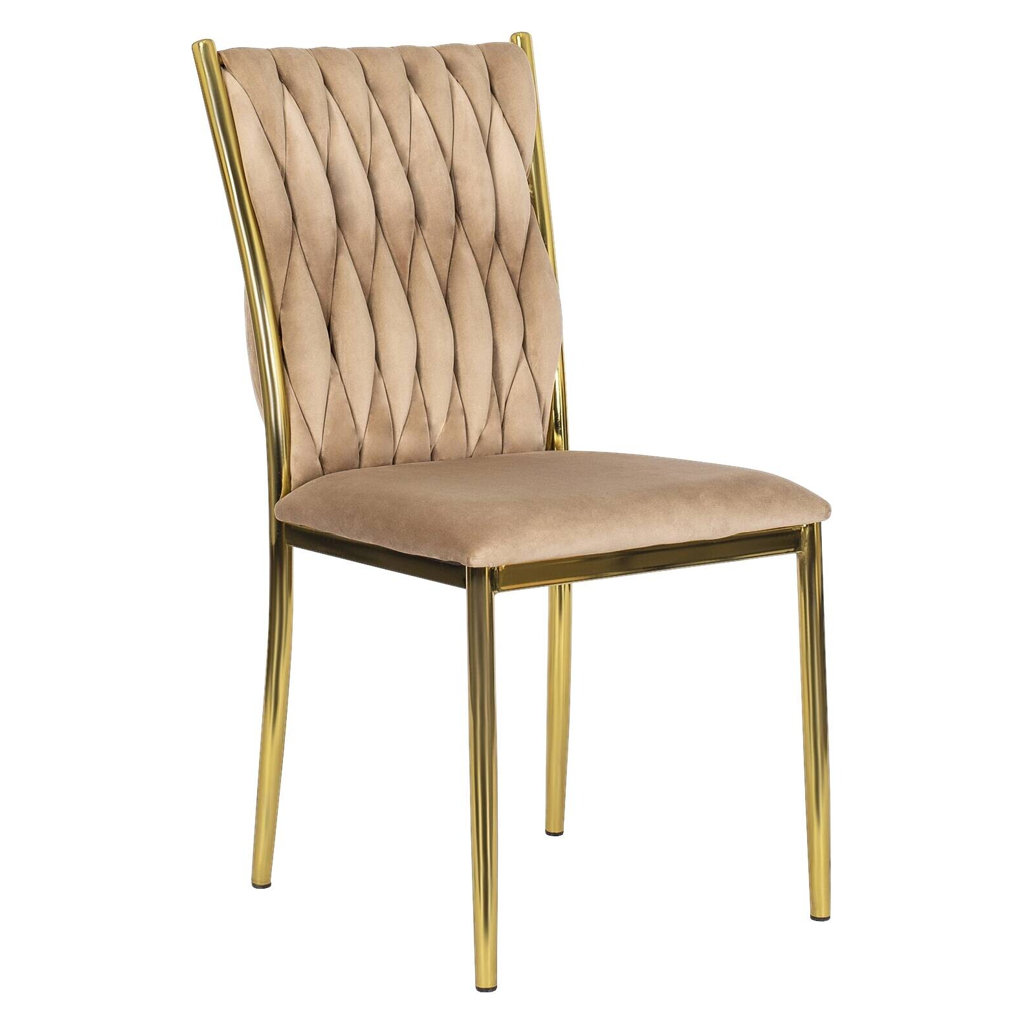 WIPMEB Stuhl DAN beige Velourstoff B/H/T: ca. 48x94x58 cm