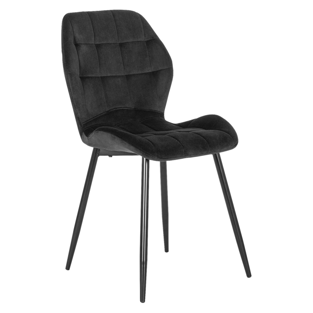 WIPMEB Stuhl LUCKY schwarz Velourstoff B/H/T: ca. 47x86x58 cm