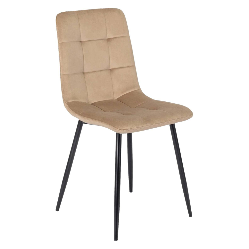 WIPMEB Stuhl PERU beige Velourstoff B/H/T: ca. 42x90,5x52 cm