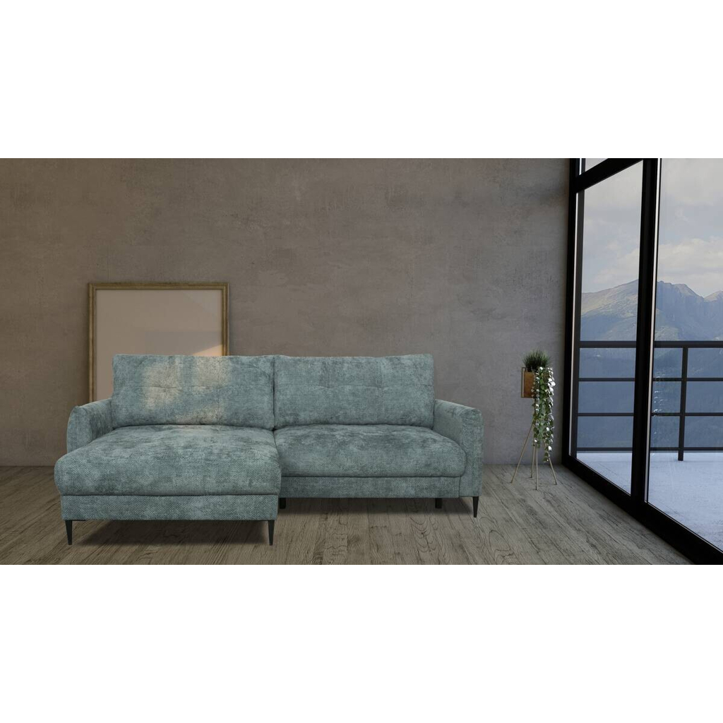 POCO Ecksofa mit Bettfunktion und Bettkasten lagunen blau Microfaser B/H/T: ca. 221x94x142 cm