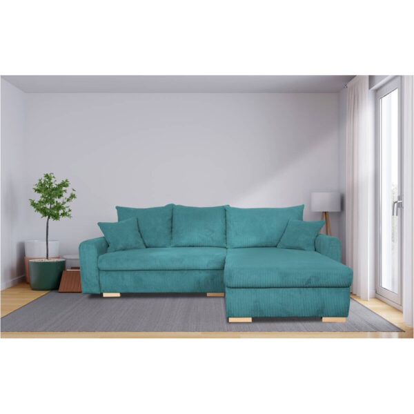 POCO Ecksofa mit Bettfunktion und Bettkasten türkis Microfaser B/H/T: ca. 224,5x90x168 cm