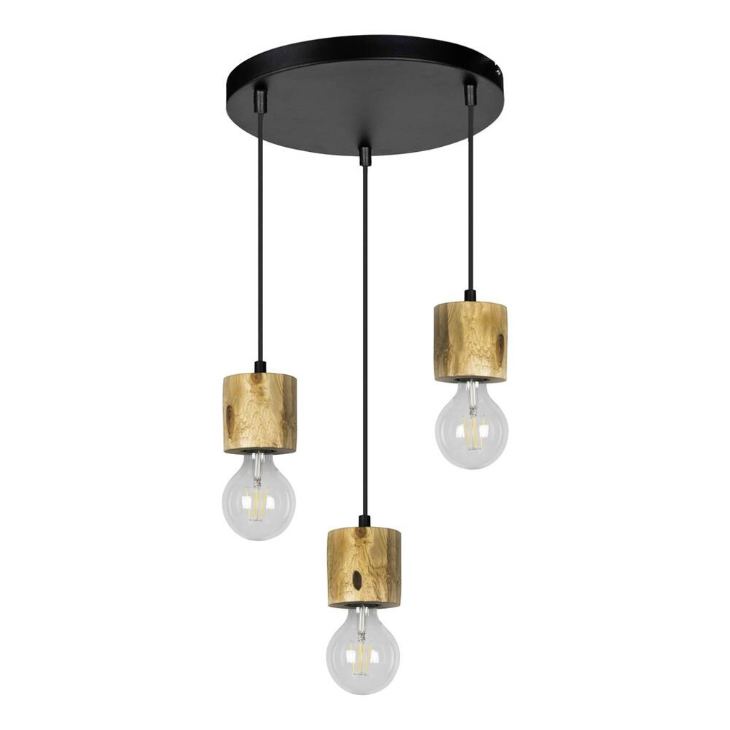 SPOT Light Pendelleuchte Pino
schwarz kiefer Metall Kiefer H/D: ca. 100×30 cm E27 3 Brennstellen