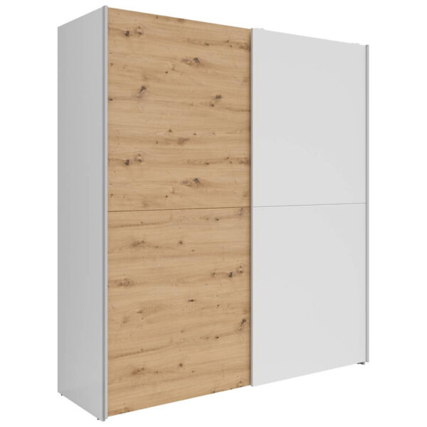 POCO Schwebetürenschrank Time weiß Eiche Artisan Nachbildung B/H/T: ca. 170,3x190,5x59 cm