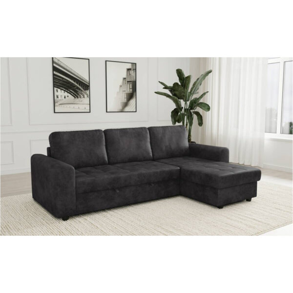 POCO Ecksofa mit Bettfunktion und Bettkasten anthrazit Microfaser B/T: ca. 245x155 cm