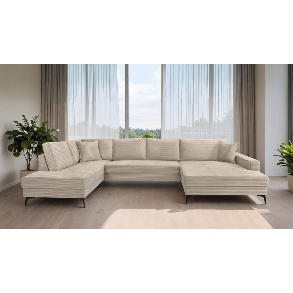 POCO Wohnlandschaft Zero creme Microfaser B/H/T: ca. 362x86x195 cm