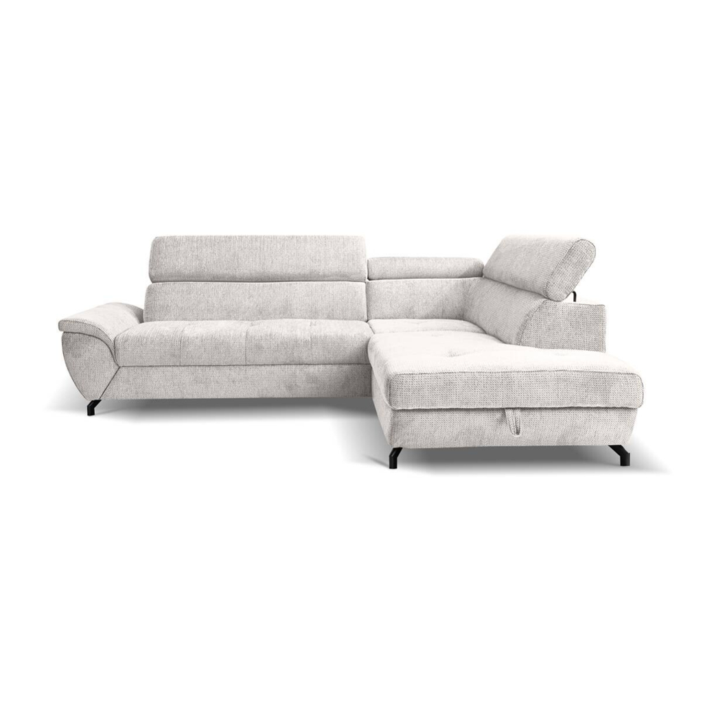 POCO Ecksofa mit Bettfunktion und Bettkasten natur Microfaser B/H/T: ca. 263x77x210 cm
