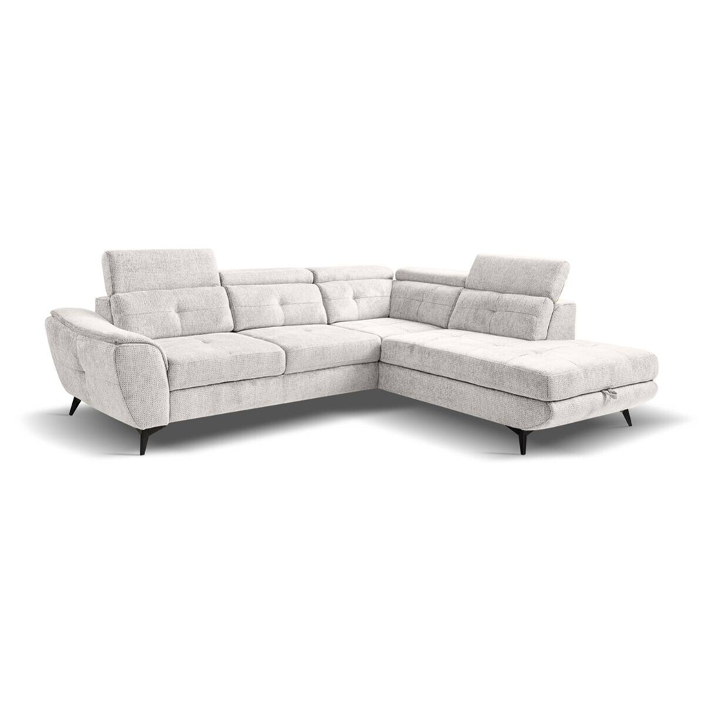 POCO Ecksofa mit Bettfunktion und Bettkasten natur Microfaser B/H/T: ca. 274x82x231 cm