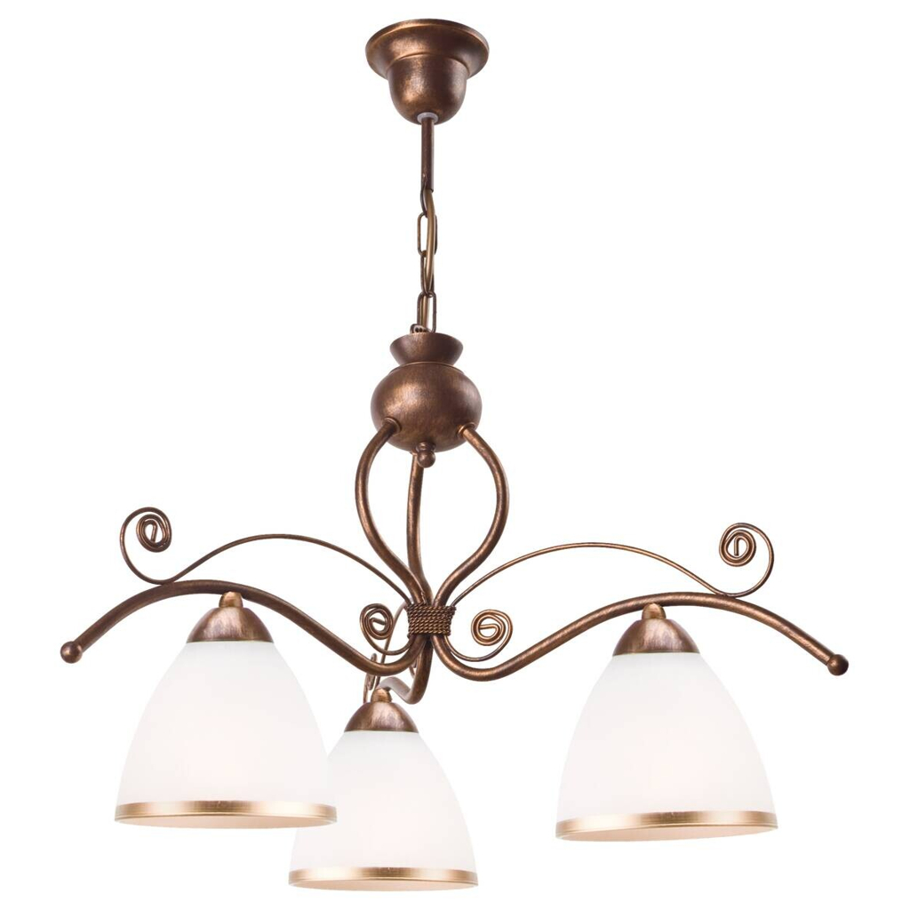 Lamkur Pendelleuchte Retro II
braun Glas Stahl H/L: ca. 73×41 cm E27 3 Brennstellen