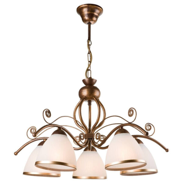 Lamkur Pendelleuchte Retro II
braun Stahl Glas H/L: ca. 73x49 cm E27 5 Brennstellen
