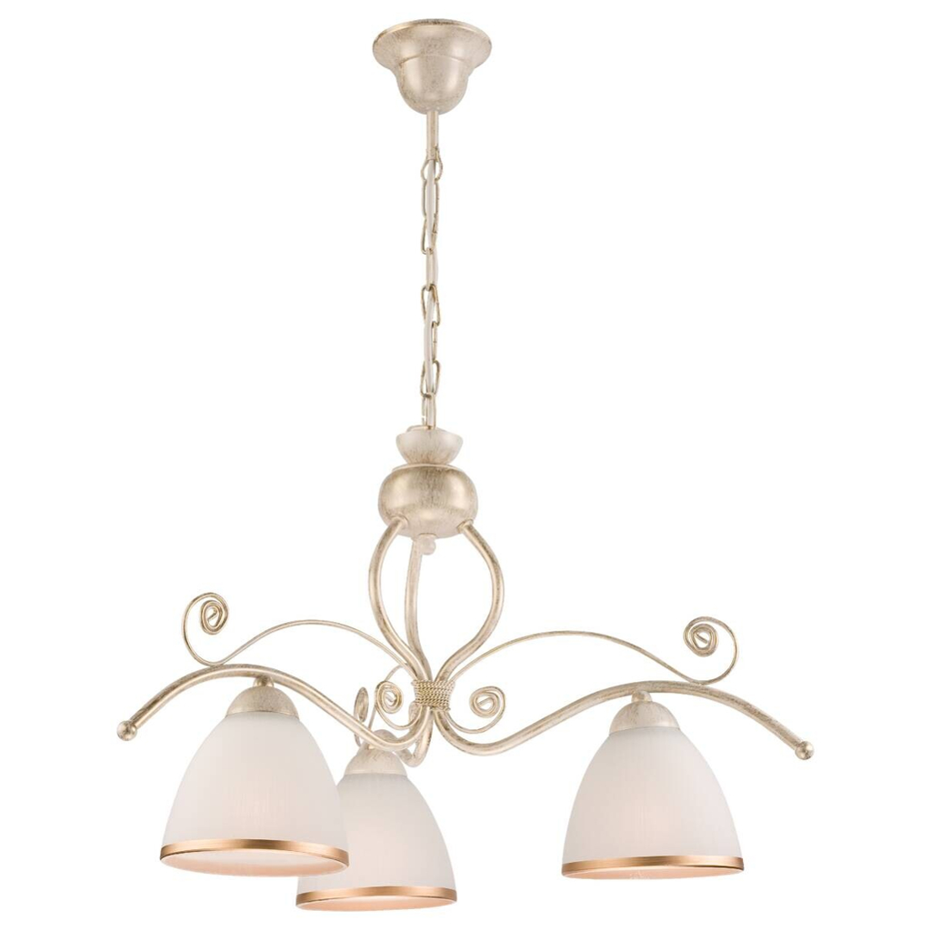 Lamkur Pendelleuchte RETRO II 19192
weiß Glas Stahl H/L: ca. 73×41 cm E27 3 Brennstellen