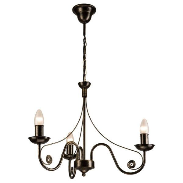 Lamkur Pendelleuchte DONATO 22444
schwarz Stahl H/L: ca. 72x45 cm E14 3 Brennstellen