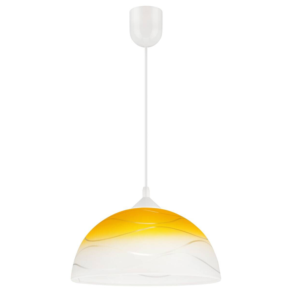 Lamkur Hängeleuchte
gelb Glas B/H/L: ca. 31x17x31 cm E27 1 Brennstellen
