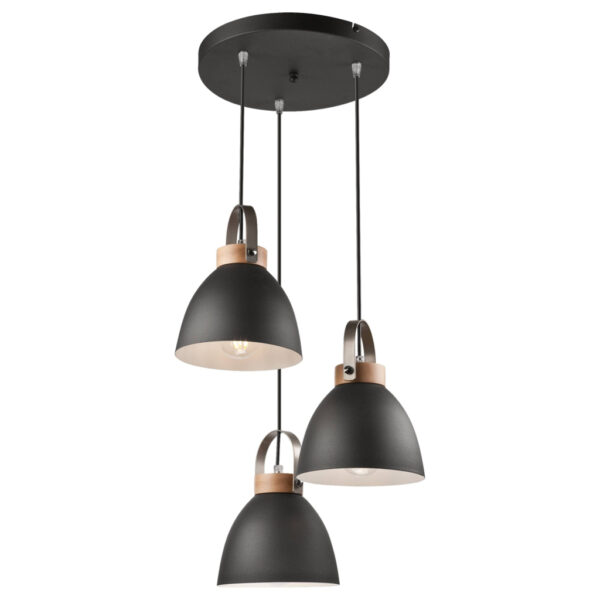 Lamkur Pendelleuchte DANIELLE 31781
Graphit Holz Stahl H/L: ca. 79x37 cm E27 3 Brennstellen