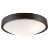 Lamkur Deckenleuchte dunkelbraun Glas Holz B/H/L: ca. 38,5x12x38,5 cm 2 Brennstellen