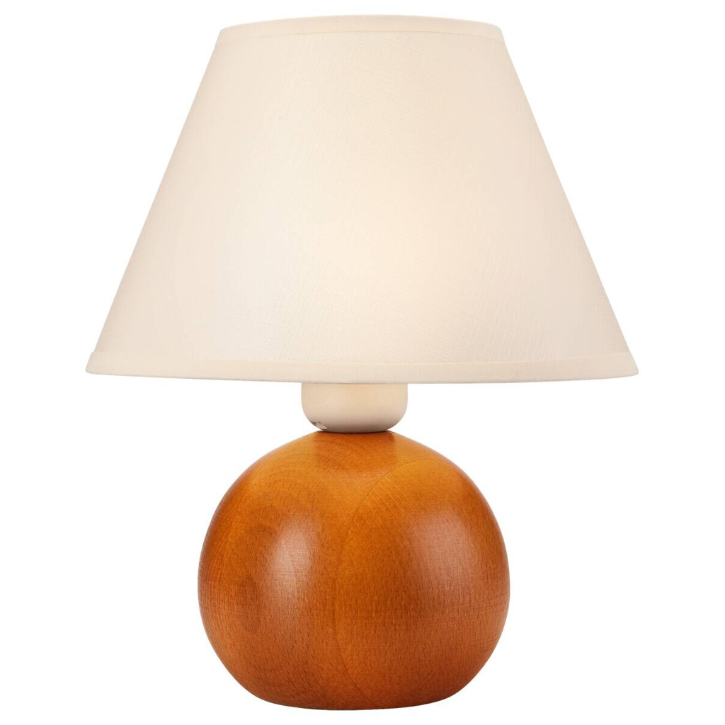 Lamkur Tischleuchte BALL 33082
rustikal Stoff Stahl Holz H/L: ca. 24×19 cm E27 1 Brennstellen