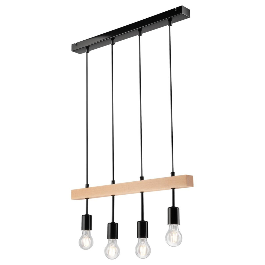 Lamkur Deckenleuchte
schwarz Stahl Holz B/H/L: ca. 25x30x70 cm 4 Brennstellen