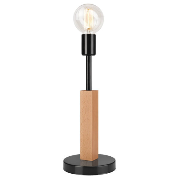 Lamkur Tischlampe
schwarz Holz Stahl B/H/L: ca. 19x17x44 cm E27 1 Brennstellen
