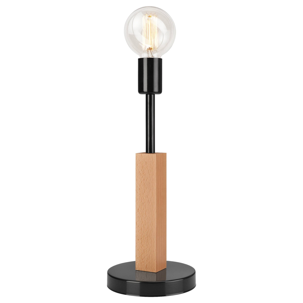 Lamkur Tischlampe
schwarz Holz Stahl B/H/L: ca. 19x17x44 cm E27 1 Brennstellen