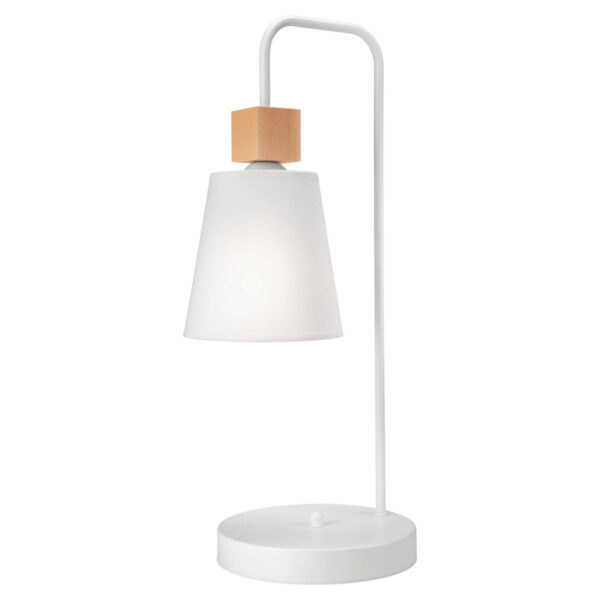 Lamkur Tischlampe
weiß Holz Stahl B/H/L: ca. 25x30x70 cm E27 1 Brennstellen