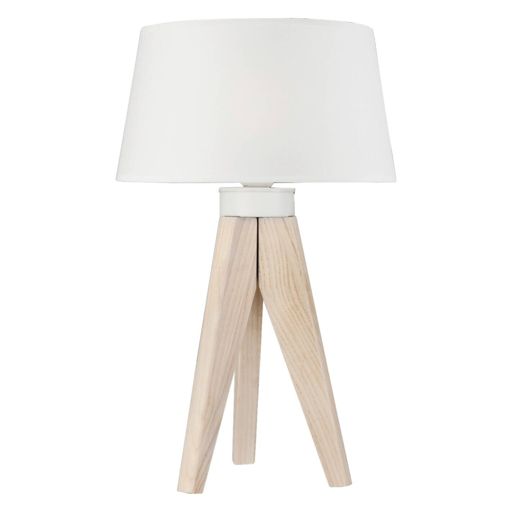 Lamkur Tischlampe
weiß Holz Stahl B/H/L: ca. 34x38x38 cm E27 1 Brennstellen