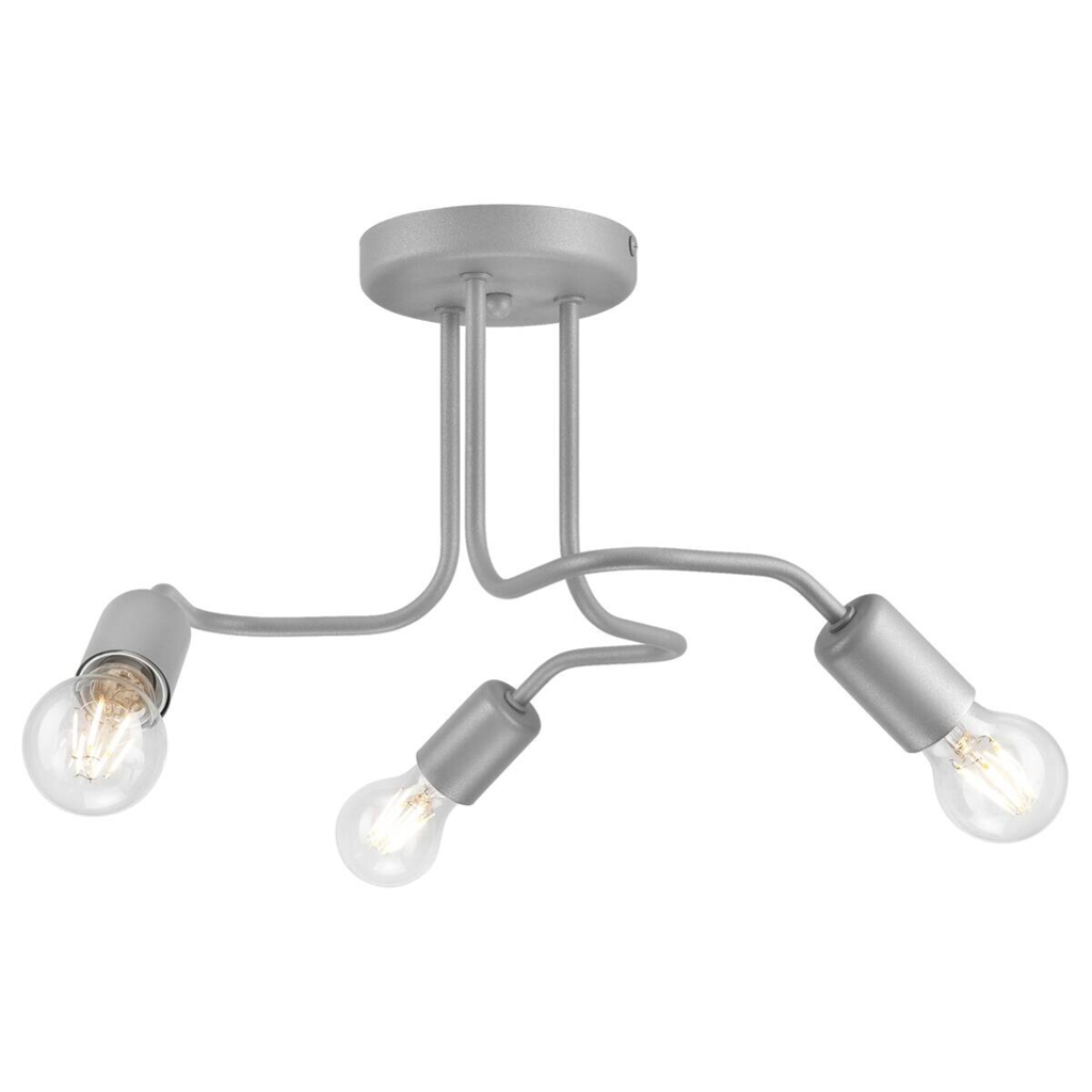 Lamkur Deckenleuchte silber Stahl B/H/L: ca. 34x38x38 cm 3 Brennstellen
