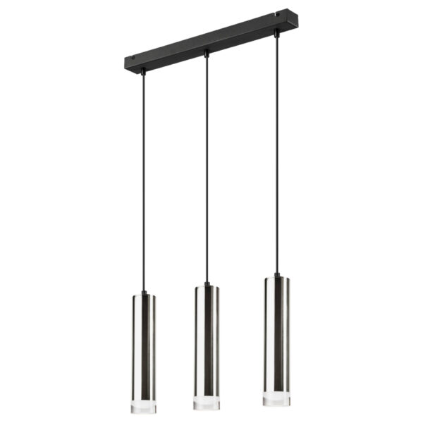 Lamkur Pendelleuchte
schwarz Stahl B/H/L: ca. 8x90x50 cm E27 3 Brennstellen