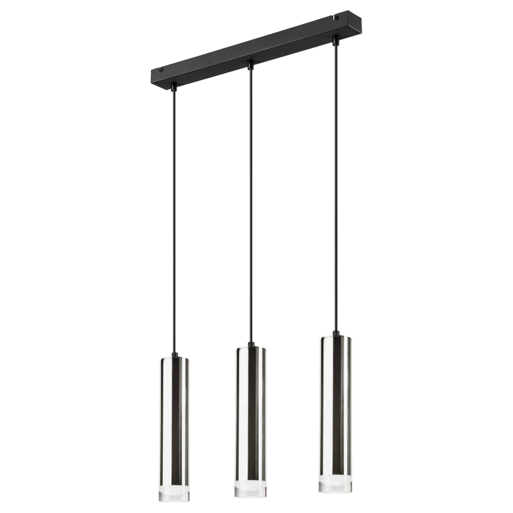 Lamkur Pendelleuchte
schwarz Stahl B/H/L: ca. 8x90x50 cm E27 3 Brennstellen