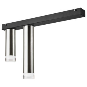 Lamkur Deckenleuchte schwarz Stahl B/H/L: ca. 8x31,5x50 cm E27 2 Brennstellen