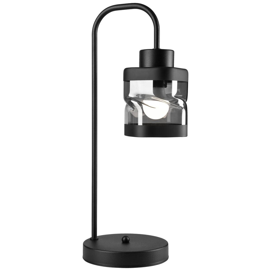 Lamkur Tischlampe
schwarz Glas Stahl B/H/L: ca. 19x17x63 cm E27 1 Brennstellen