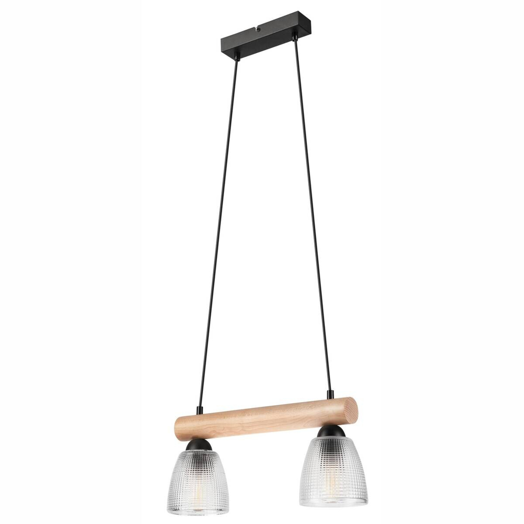 Lamkur Pendelleuchte
natur Stahl B/H/L: ca. 20x101x43 cm E27 2 Brennstellen
