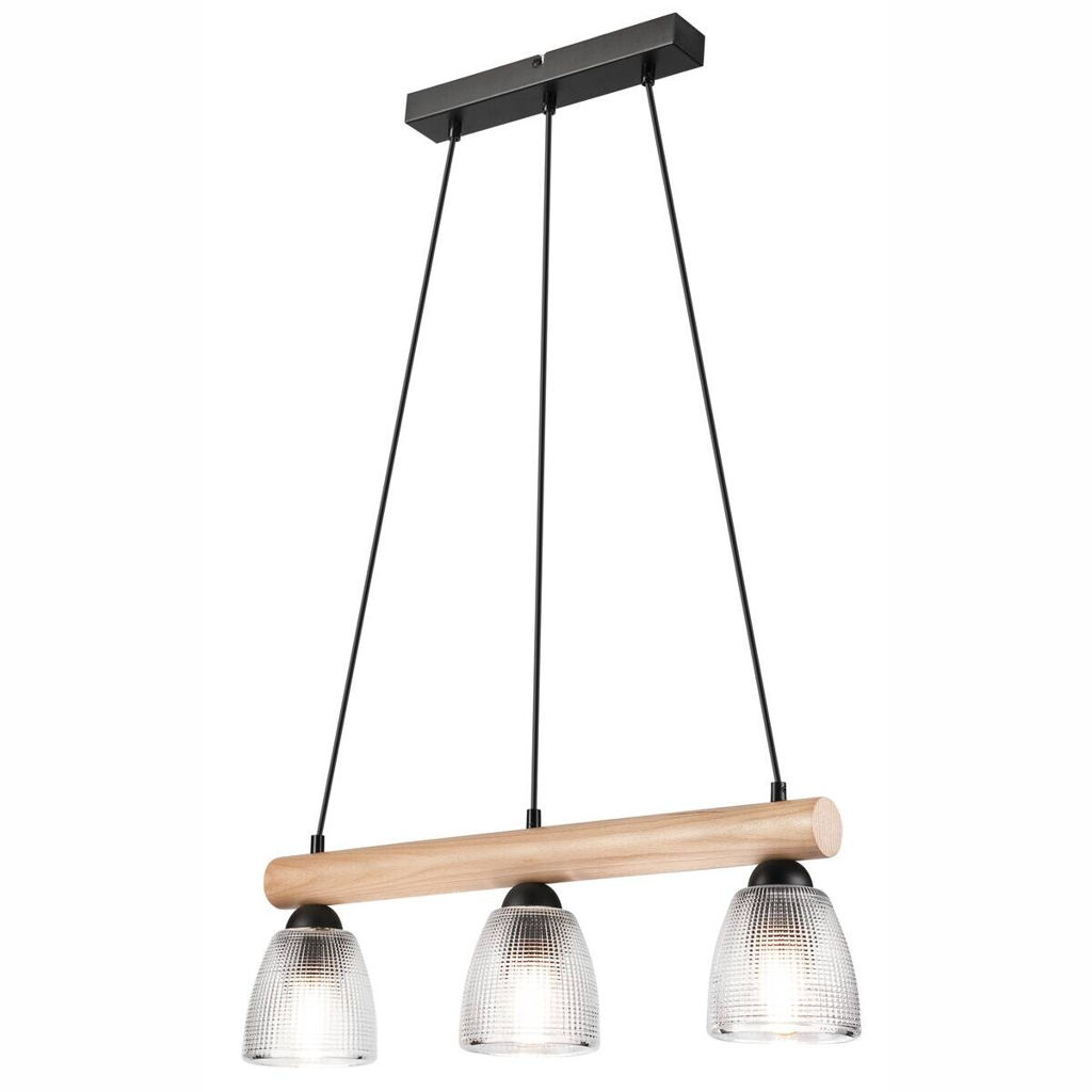 Lamkur Pendelleuchte
natur Stahl B/H/L: ca. 20x93x63 cm E27 3 Brennstellen